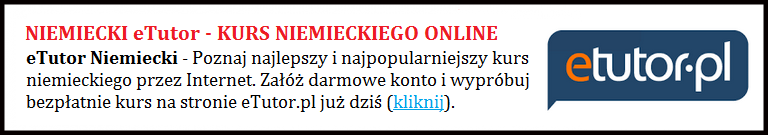 eTutor Niemiecki - Nauka języka niemieckiego Online przez Internet.